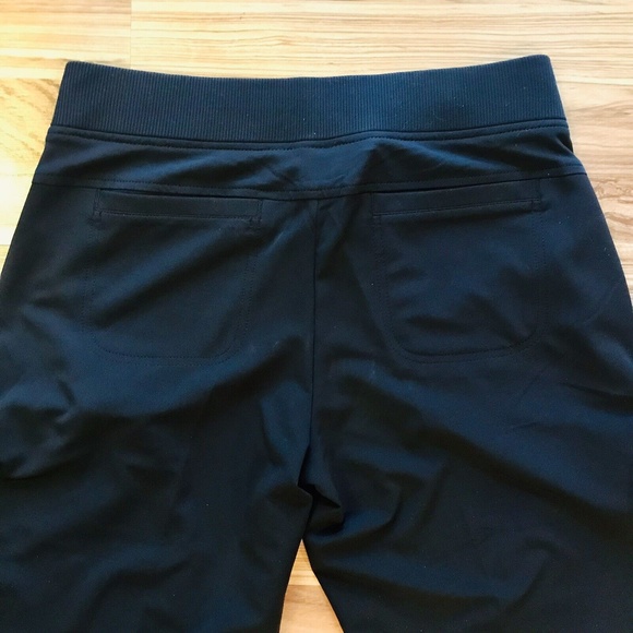 Athleta Womens Size 6 Midtown Trouser Pants Black Wide Leg Drawstring Ankle - Picture 4 of 6